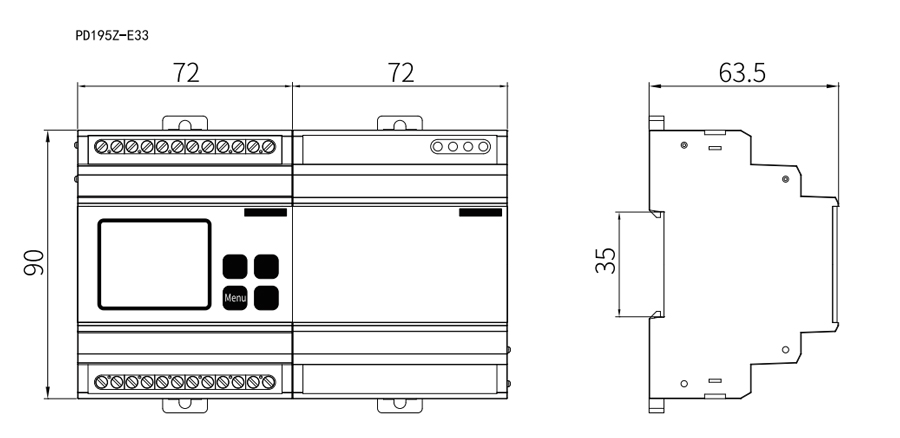 DC Multi-circuit Measurement Power Meter Dimension